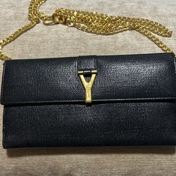 YSL Black  Wallet On Chain