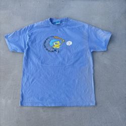 Blue SpongeBob SquarePants baseball tee vintage size XL 