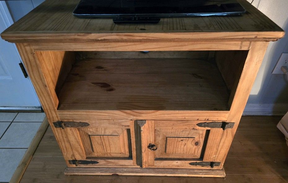 Real Mexican pine wood t v console nightstand