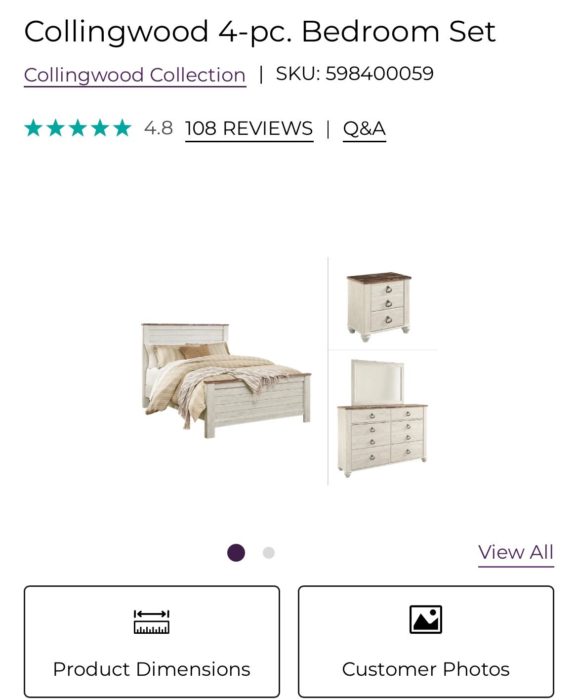 Raymour & Flanigan 4 Pieces Bedroom Set