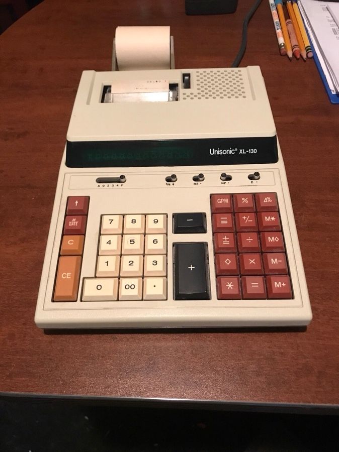 Vintage Adding Machine, UNISONIC XL-131X ELECTRONIC PRINTING ... Adding Machine UNISONIC XL-130 ELECTRONIC PRINTING CALCULATOR and CASH REGISTER RECE