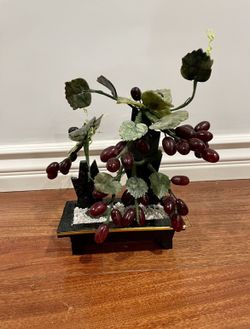 Glass Grape Bonsai Tree Decorative Piece