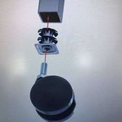 Outwater Square Double Star Metal Caster Insert