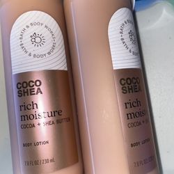 2 Bath Body Works Coco Shea Rich Moisture Body Lotion Cream 7.8 fl oz Coconut