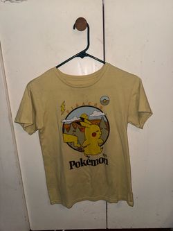 Nintendo Boys Pokémon Pikachu, Crew neck Yellow/Cream Short sleeve T- Shirt Size: L (10-12)