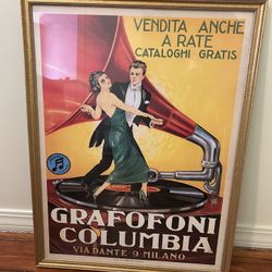 Grafofoni Columbia Framed Poster A&N Gallery