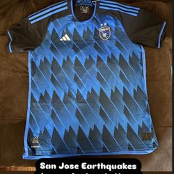 San Jose Earthquakes Jersey Authentic Home Black Blue 2023 