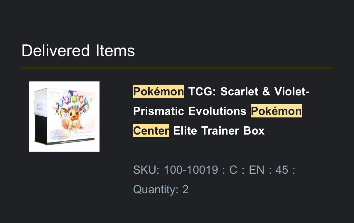 Pokemon Center Prismatic Etb