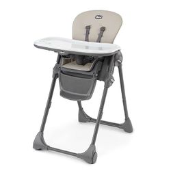 Chicco Polly Space-Saving Foldable High Chair with Easy-Clean Seat Pad, High Chair for Babies and Toddlers with Multi-Position Recline and Height Adju