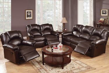 2 Piece Recliner Sofa & Recliner Loveseat-$700.00 (Recliner Chair-$250.00) – Espresso Color
