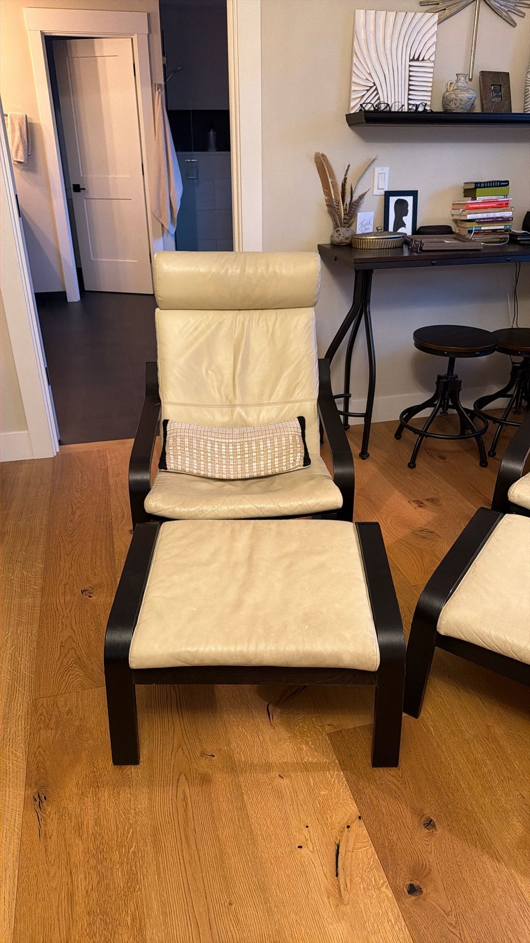 Set Of Two Chairs With Ottomans 