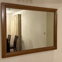 Mirror with Wooden Frame