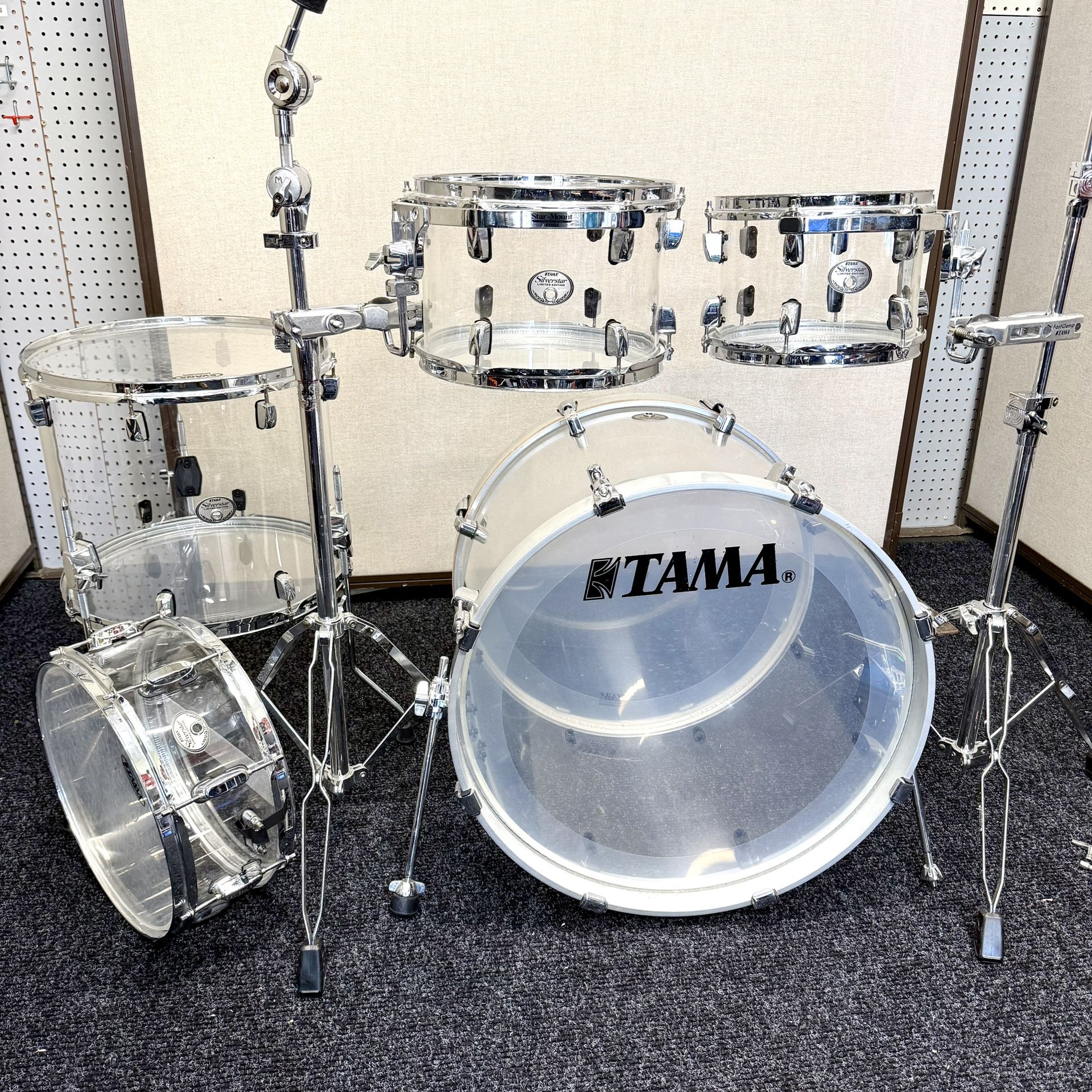 Tama Silverstar Mirage Limited Edition 5pc Acrylic Shell Pack Clear Drum Set