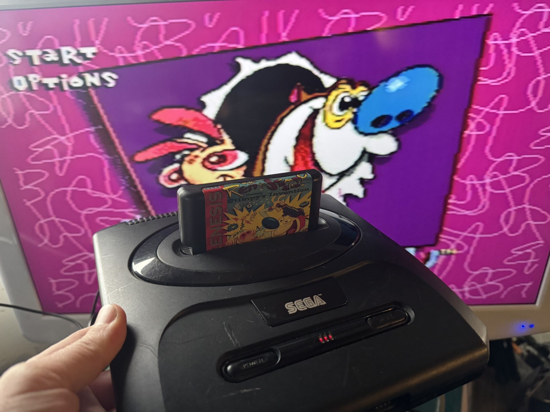 Sega Genesis 2 With Ren & Stimpy