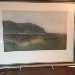Golf Print 33x26 1894 By Douglas Adams, “A Difficult Bunker”