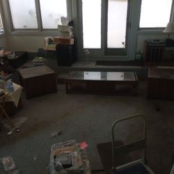 Heavy Wooden Coffee Table With Two End Tables