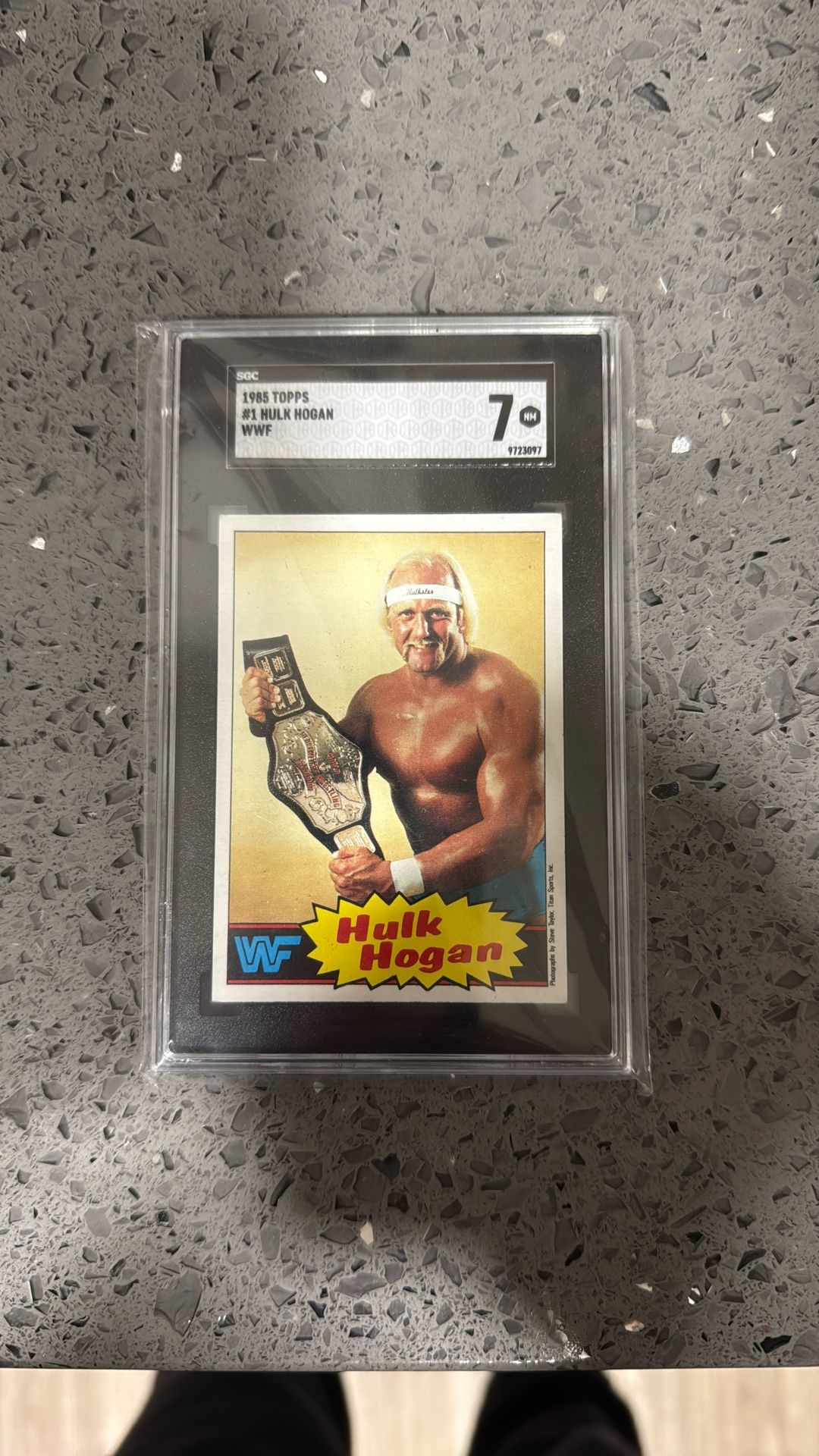 Hulk Hogan Topps 1985 WWF Card Graded 7