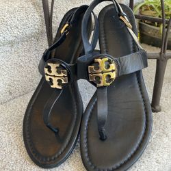 TORY BURCH Shoes. Sz. 8.5. Adults Leather Black 