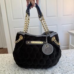 Vintage Juicy Couture black velour shoulder bag