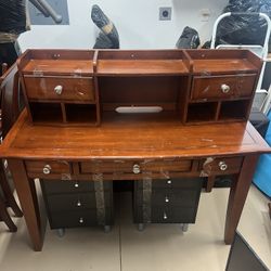 2 Piece Solid Wood Desk
