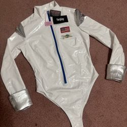 New Medium Large Forplay Space Astronaut Festival Rave Costume Bodysuit Lingerie 