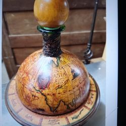 Vintage Leather Wrapped Wine Decanter
