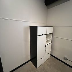 "Modern Black and White Cabinet with Drawers - Barely Used - $350 (Retail $500)"