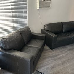 Beautiful Leather Two Sofa Set