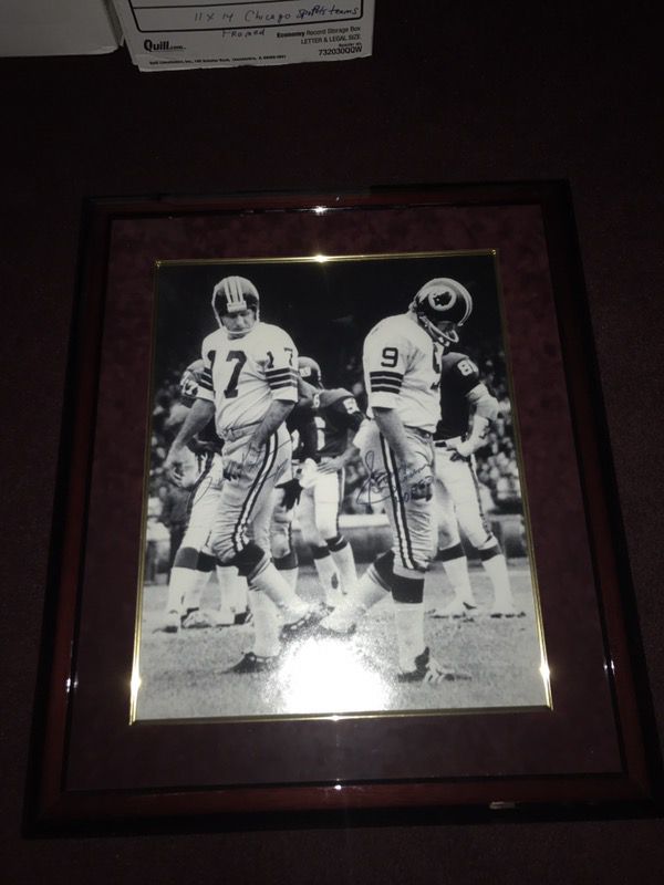 The Changing of the Guard! Washington Redskins Greats Sonny Jurgensen and Billy Kilmer Autographed 16x20" Photo signed by both Legends' Billy & Sonny