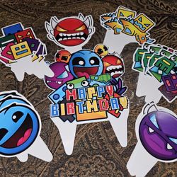 Geometry Dash cake toppers 25 piece