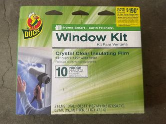 indoor standard window insulation kit that includes crystal clear shrink film to cover up to 10