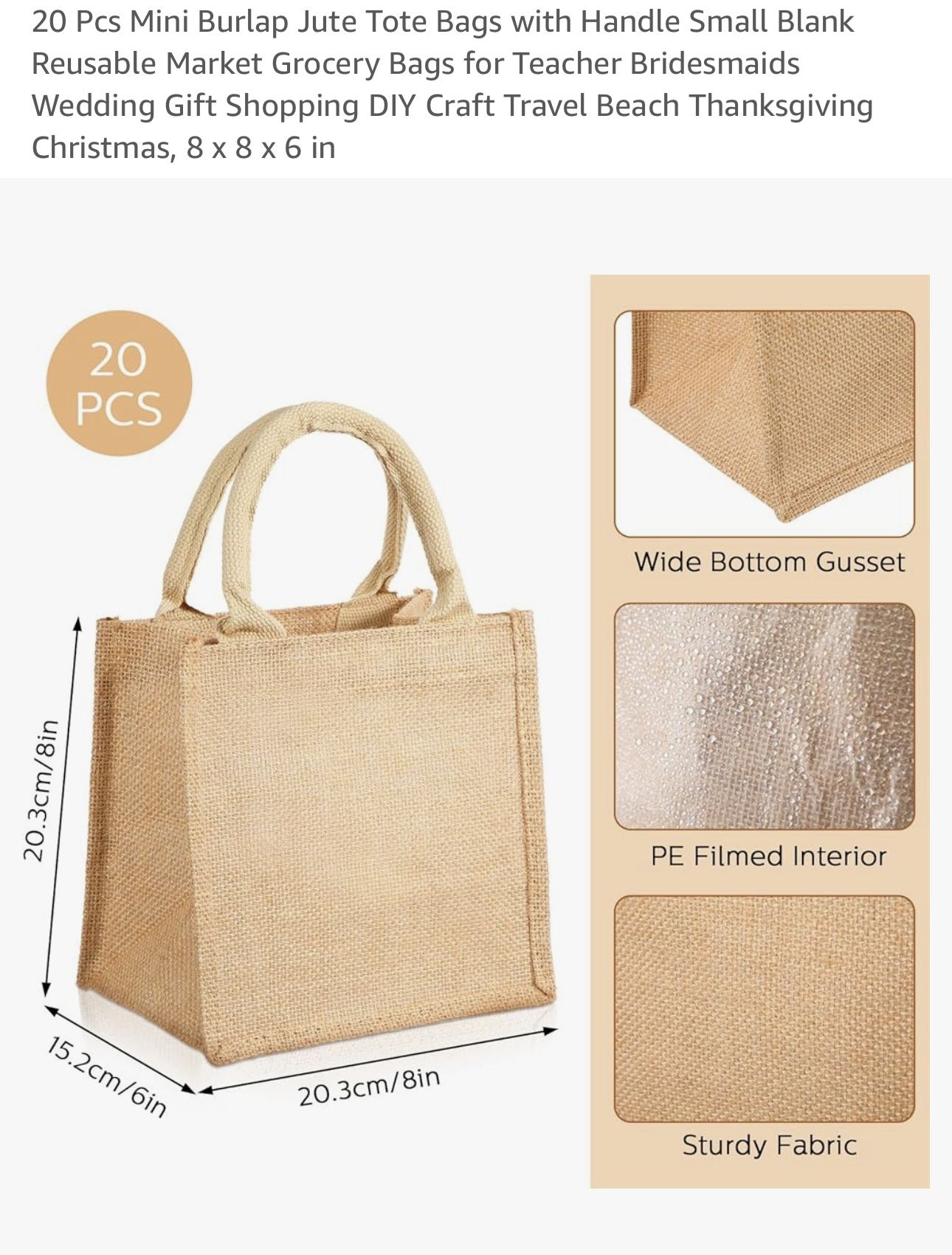 Burlap Tote Bags From Amazon