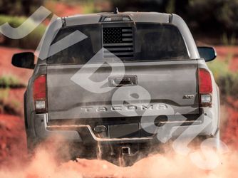 Toyota Tacoma 2016-2020 USA Flag Vinyl Window Decals High Quality