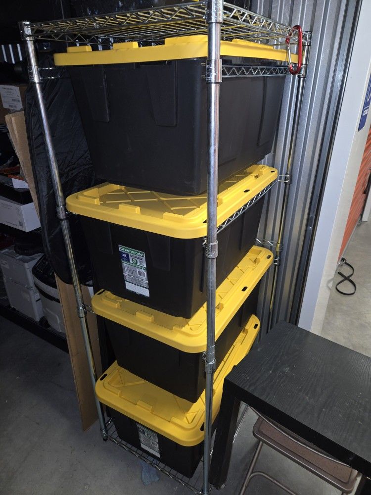 Racks For Costco Yellow Bins- Stacks 5 Yellow Bins - 3 Available