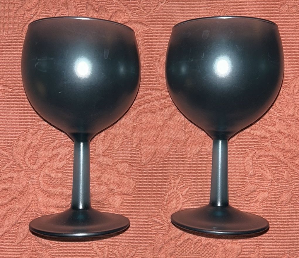 Blue Frosted Stemmed Glasses (5)