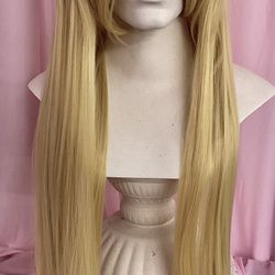 Blonde 40”Side Bang Straight Drag Queen Show Costume Wig 