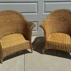 Diamond Weave Wicker Chairs