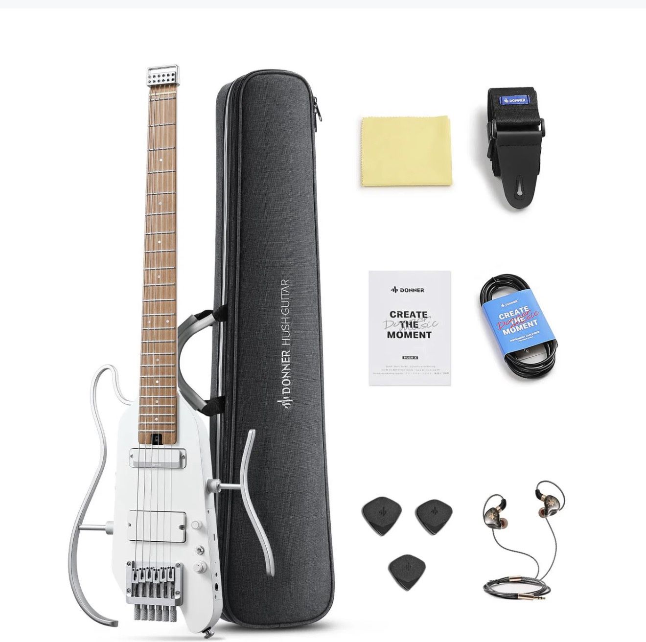 Donner HUSH™ X PRO Electric Guitar (White) Brand New!!!!!