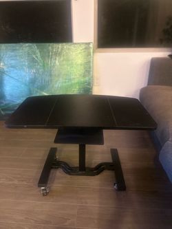 Adjustable Mobile Laptop Desk / Rolling Utility Cart – Black