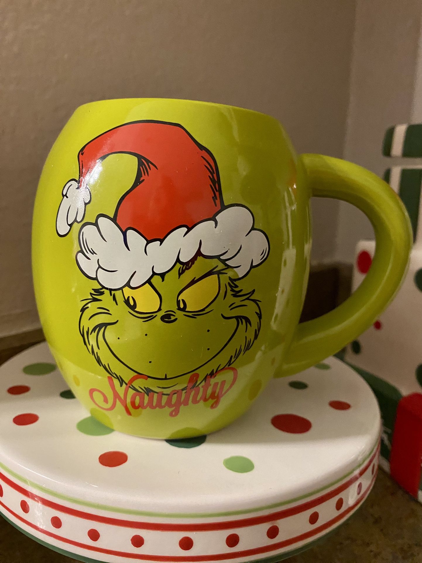 The Grinch mug, 65th anniversary naughty, and nice collector