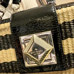 Kate Spade RARE Straw Stripe Staple Handbag OBO 