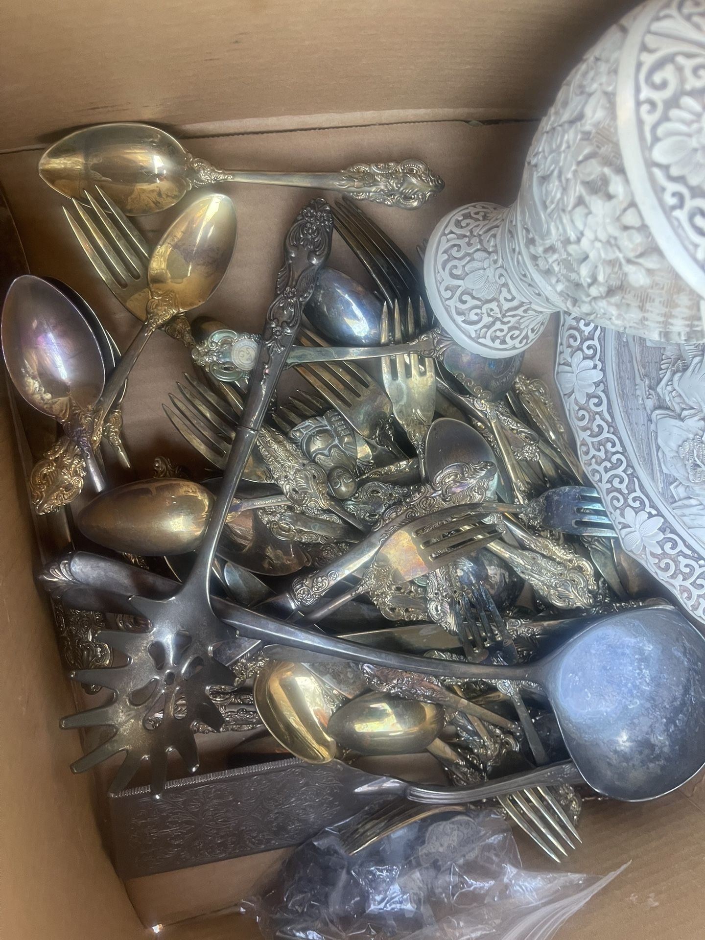 Large Lot Of Silver Plate Silver Wear
