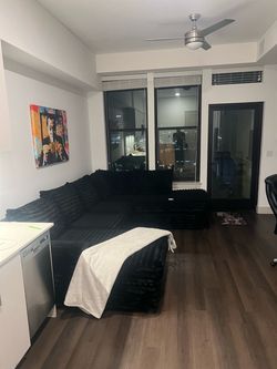 Black Sectional boneless sofa