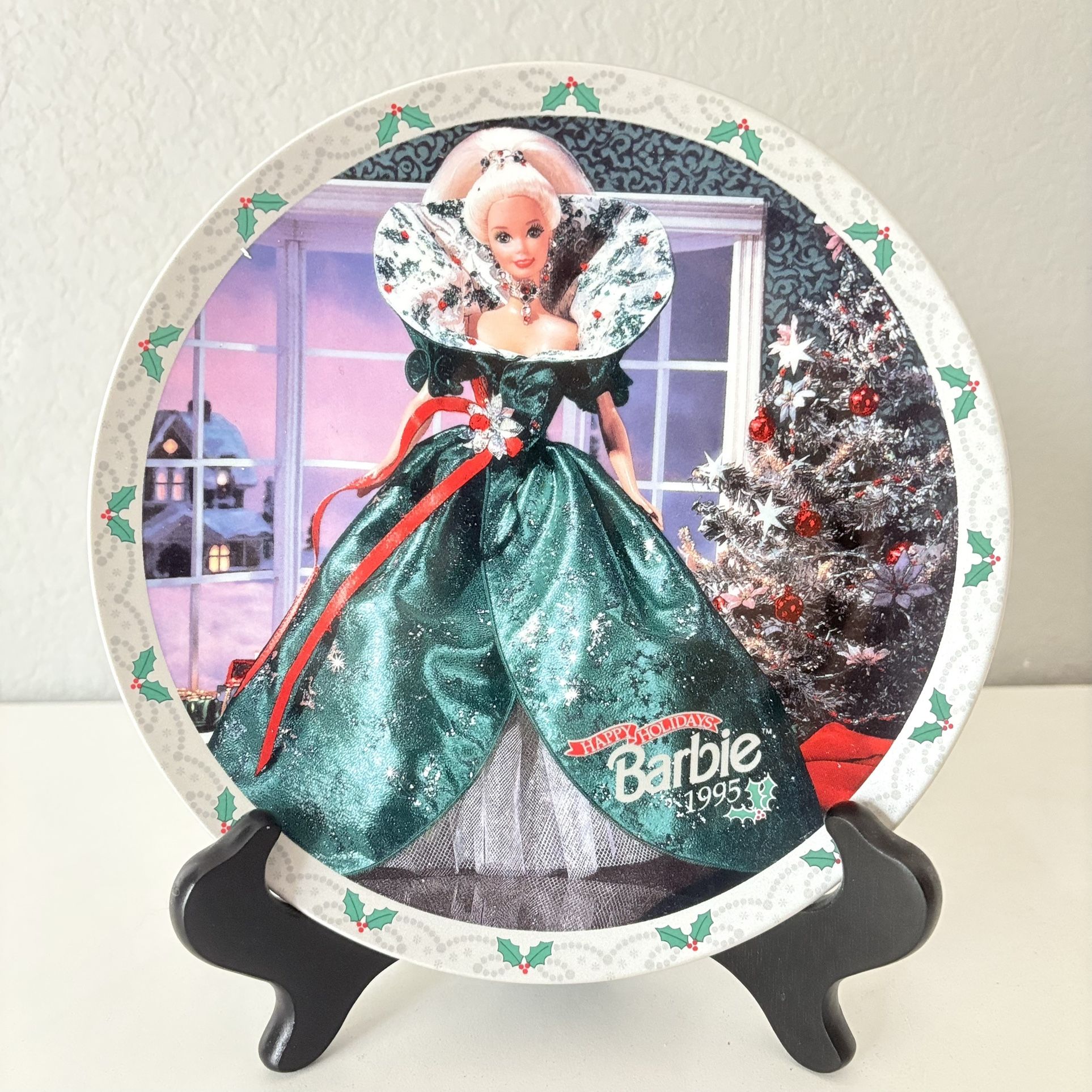 Happy Holidays Barbie 1995 Limited Edition Collectors' Plate #143154