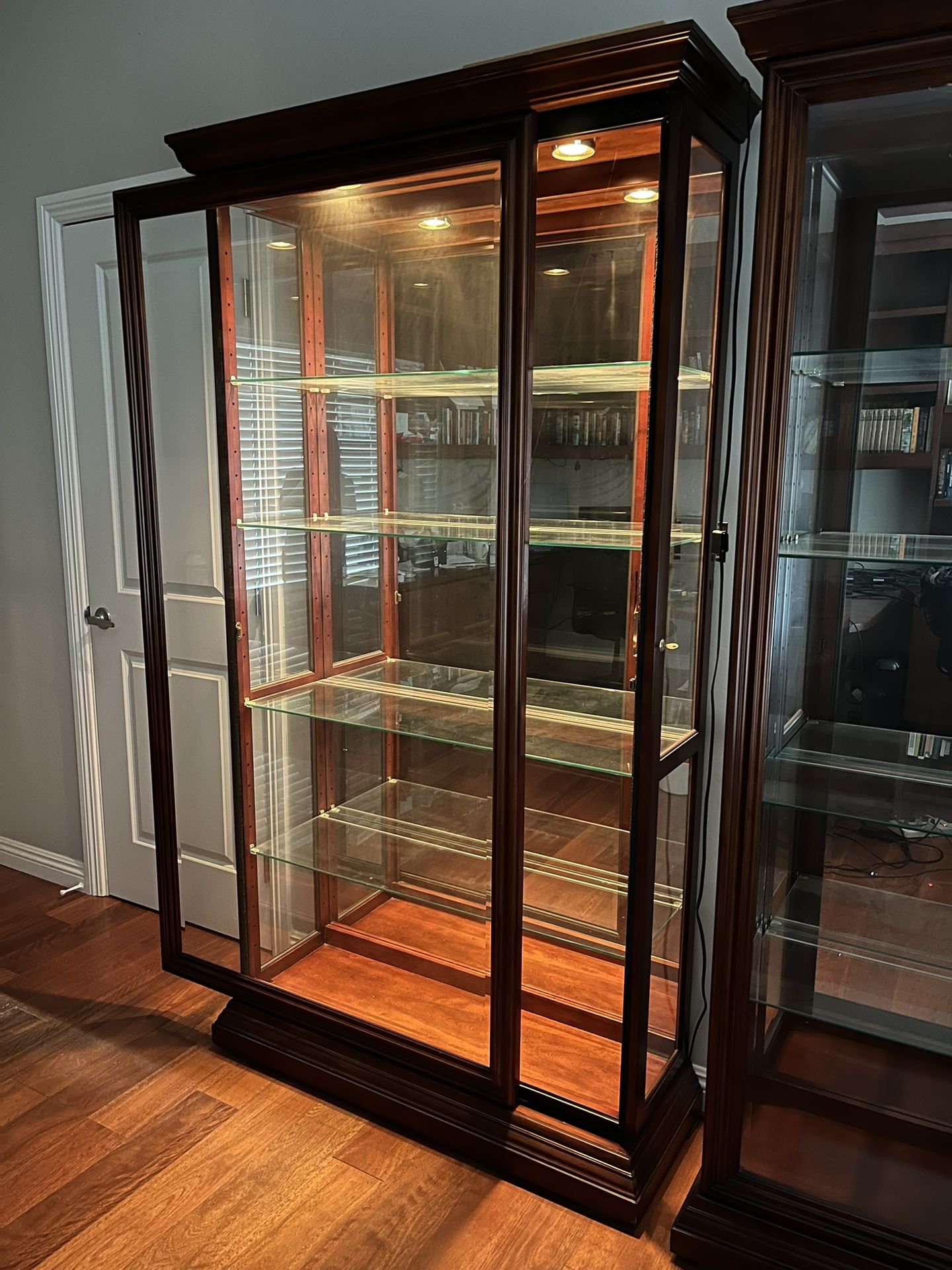 Two Bookshelves With Sliding Doors 