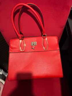 Red bag no brand pleather