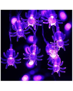 Lyhope Halloween String Lights, Battery Powered - Spider Shape - 20 Led - 9.51ft Halloween Decoration Lights for Indoor & Outdoor, Not Include Batter