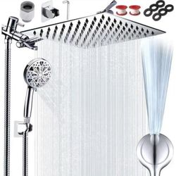 KQJQS THI0017M, 10 Modes, High Pressure Showerhead and Handheld Shower