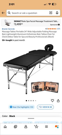 Portable esthetician Table