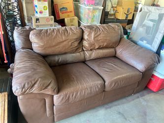 Brown Leather LoveSeat